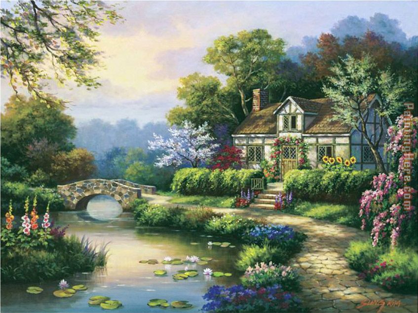 Swan Cottage II painting - Sung Kim Swan Cottage II art painting Swan Cottage II painting - Sung Kim Swan Cottage II art painting